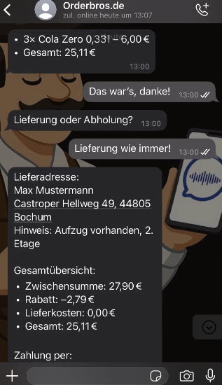 Orderbro Chat Screenshot